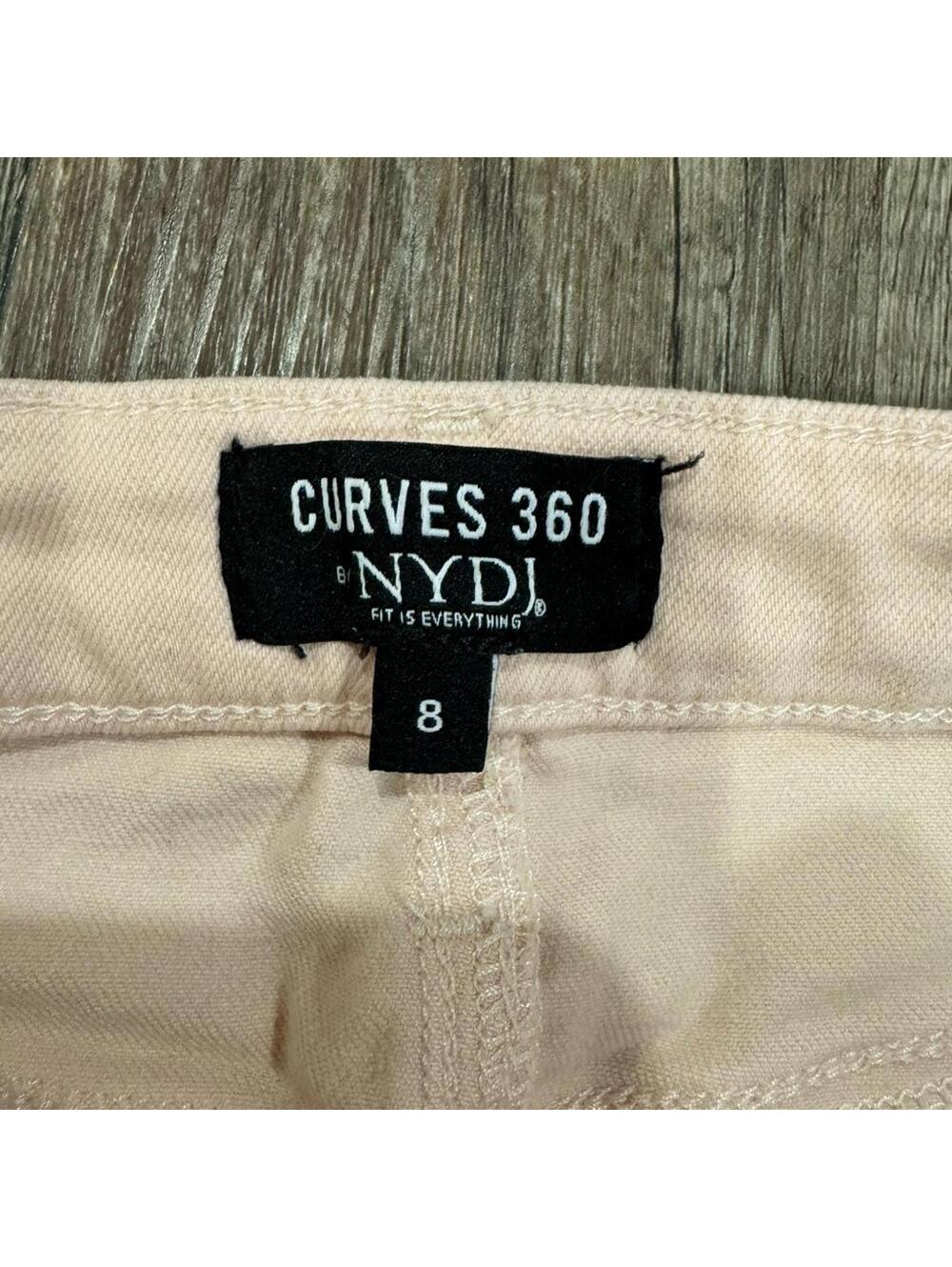 NYDJ Curves 360 Pastel Pink Slim Straight Stretch Ankle Length Jeans- Size 8 - Picture 4 of 8